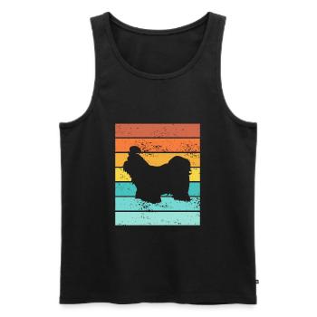 Shih Tzu amoureux des chiens Retro vintage Idée cadeau - Débardeur bio Premium Homme - noir - Devant - Michal (187cm)