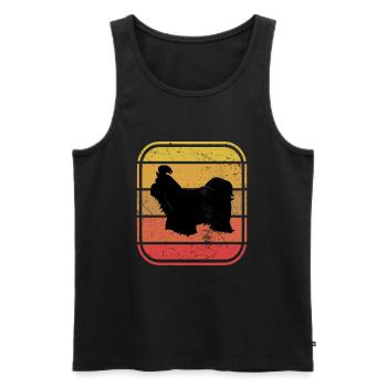 Shih Tzu dog lover Retro vintage Gift idea - Männer Premium Bio Tank Top - Schwarz - Vorne - Michal (187cm)