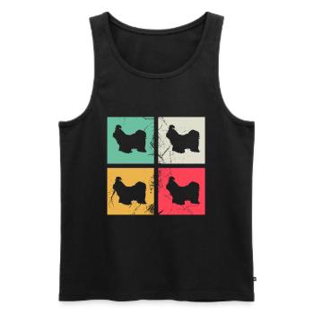 Shih Tzu dog lover Retro vintage Gift idea - Männer Premium Bio Tank Top - Schwarz - Vorne - Michal (187cm)