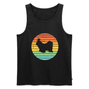 Shih Tzu amoureux des chiens Retro vintage Idée cadeau - Débardeur bio Premium Homme - noir - Devant - Michal (187cm)
