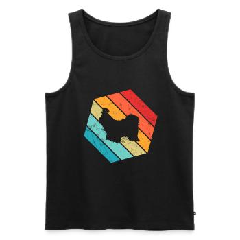 Shih Tzu dog lover Retro vintage Gift idea - Männer Premium Bio Tank Top - Schwarz - Vorne - Michal (187cm)