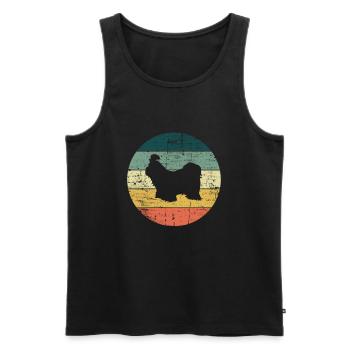Shih Tzu amoureux des chiens Retro vintage Idée cadeau - Débardeur bio Premium Homme - noir - Devant - Michal (187cm)