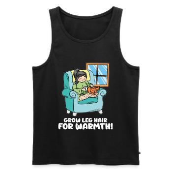 Wachsen Sie Beinhaare für Wärme Haarige Feministin - Männer Premium Bio Tank Top - Schwarz - Vorne - AI Model Male 178 light (178cm)