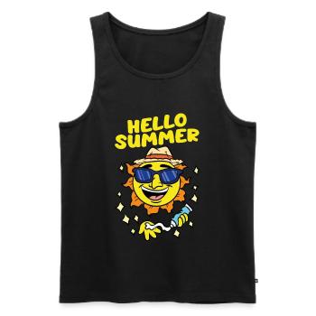 Hello Summer Sun - Men's Premium Organic Tank Top - black - Front - AI Model Male 178 light (178cm)