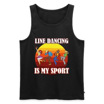 22 Line dancing is my Sport Line dancers Fans copy - Männer Premium Bio Tank Top - Schwarz - Vorne - AI Model Male 178 light (178cm)