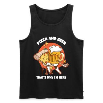 Beer And Pizza Pizza Gift - Men's Premium Organic Tank Top - black - Front - Michal (187cm)