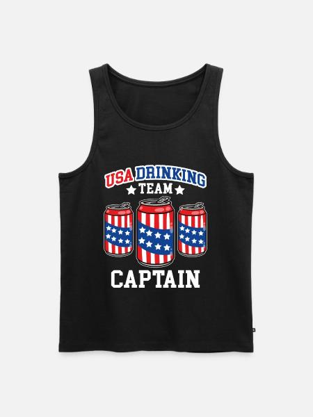 Capitaine de l’American Drinking Team - Débardeur bio Premium Homme - noir