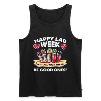 Happy Lab Woche - Männer Premium Bio Tank Top - Schwarz - Vorne - AI Model Male 178 light (178cm)