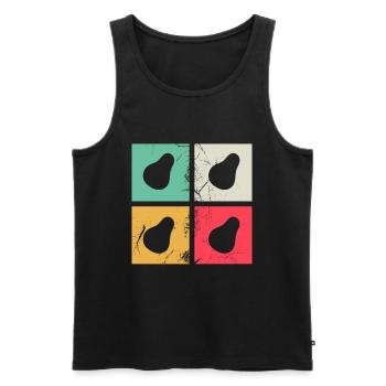 Avocat Vegan Lover Retro Veggie Diet Idée cadeau - Débardeur bio Premium Homme - noir - Devant - Michal (187cm)