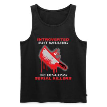 Cadeau de la série policière Introverted Killers - Débardeur bio Premium Homme - noir - Devant - AI Model Male 178 light (178cm)
