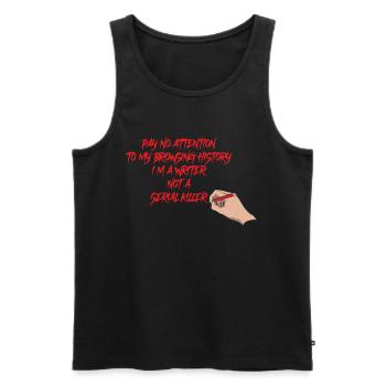 Don de série policière Ne prêtez aucune attention - Débardeur bio Premium Homme - noir - Devant - AI Model Male 178 light (178cm)
