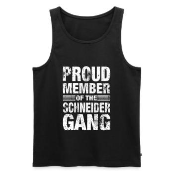 Cadeau de famille de l’équipe Schneider Stolz - Débardeur bio Premium Homme - noir - Devant - Michal (187cm)