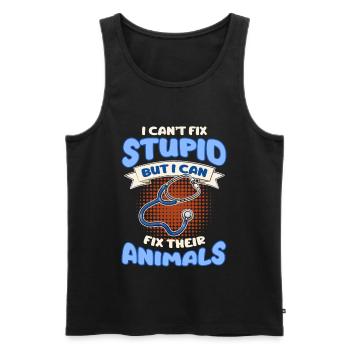 Fun Veterinarian Witz Veterinarian Veterinarian - Men's Premium Organic Tank Top - black - Front - AI Model Male 178 light (178cm)