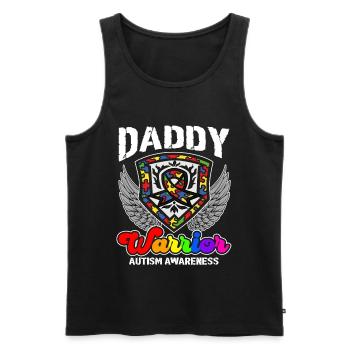 Autismus-Bewusstsein Krieger Daddy - Männer Premium Bio Tank Top - Schwarz - Vorne - AI Model Male 178 light (178cm)