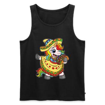 Einhorn Tacos Cinco De Mayo Kinder - Männer Premium Bio Tank Top - Schwarz - Vorne - AI Model Male 178 light (178cm)