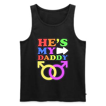 He is my dad gay parents child at 2 - Men's Premium Organic Tank Top - black - Front - Michal (187cm)