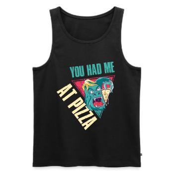 Vous m’avez eu à Pizza Pizza Gift - Débardeur bio Premium Homme - noir - Devant - Michal (187cm)