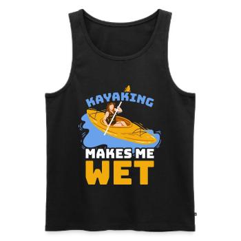 Kayaking Makes Me Wet Kajak Geschenk - Männer Premium Bio Tank Top - Schwarz - Vorne - AI Model Male 178 light (178cm)