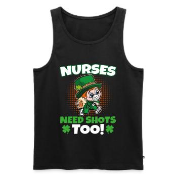 Krankenschwestern brauchen auch Schüsse St. - Männer Premium Bio Tank Top - Schwarz - Vorne - AI Model Male 178 light (178cm)