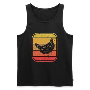 Banana Vegan Lover Retro Veggie Fruit Idée cadeau - Débardeur bio Premium Homme - noir - Devant - Michal (187cm)