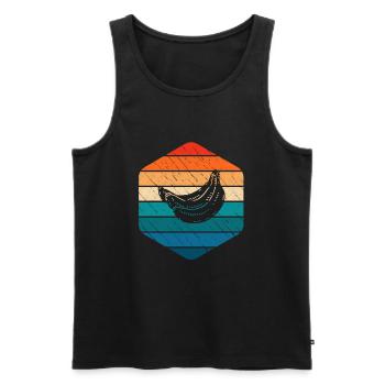 Banana Vegan Lover Retro Veggie Fruit Gift idea - Männer Premium Bio Tank Top - Schwarz - Vorne - Michal (187cm)