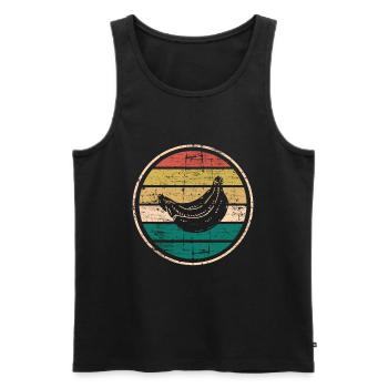 Banana Vegan Lover Retro Veggie Fruit Gift idea - Männer Premium Bio Tank Top - Schwarz - Vorne - Michal (187cm)