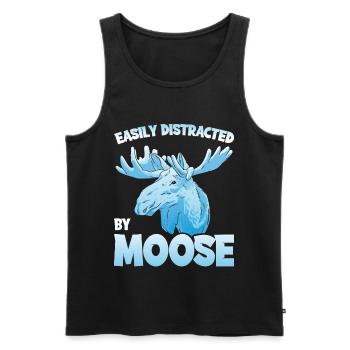 Easily Distracted By Moose Moose Moose Gift - Men's Premium Organic Tank Top - black - Front - AI Model Male 178 light (178cm)
