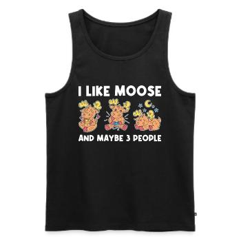 I Like Moose And Maybe 3 People Moose Gift - Men's Premium Organic Tank Top - black - Front - Michal (187cm)