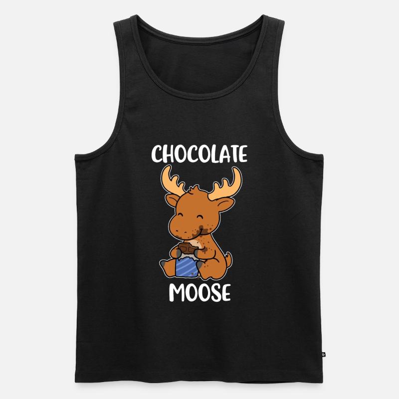 Chocolate Moose Elch Geschenk - Männer Premium Bio Tank Top - Schwarz