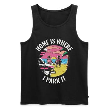 Home Is Where I Park It Motorhome Gift - Men's Premium Organic Tank Top - black - Front - AI Model Male 178 light (178cm)