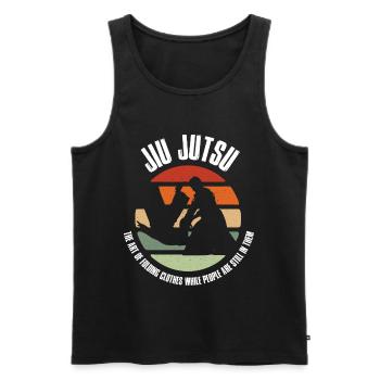 Jiu Jitsu Définition Jiu Jitsu Cadeau - Débardeur bio Premium Homme - noir - Devant - AI Model Male 178 light (178cm)