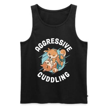 Aggressive Cuddling Jiu Jitsu Geschenk - Männer Premium Bio Tank Top - Schwarz - Vorne - AI Model Male 178 light (178cm)