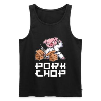 Pork Chop Karate Geschenk - Männer Premium Bio Tank Top - Schwarz - Vorne - AI Model Male 178 light (178cm)