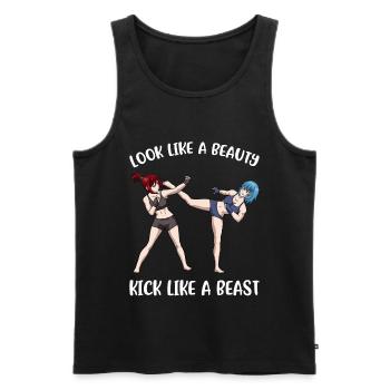 Kick Like A Beast Kickboxing Cadeau - Débardeur bio Premium Homme - noir - Devant - Michal (187cm)