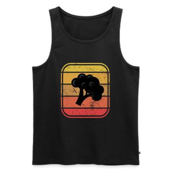 Brocoli Vegan Lover Retro Healthy Idée cadeau - Débardeur bio Premium Homme - noir - Devant - Michal (187cm)