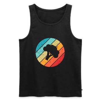 Broccoli Vegan Lover Retro Healthy Gift idea - Männer Premium Bio Tank Top - Schwarz - Vorne - Michal (187cm)