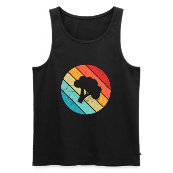 Brocoli Vegan Lover Retro Healthy Idée cadeau - Débardeur bio Premium Homme - noir - Devant - Michal (187cm)