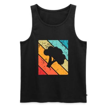 Broccoli Vegan Lover Retro Healthy Gift idea - Men's Premium Organic Tank Top - black - Front - AI Model Male 178 light (178cm)