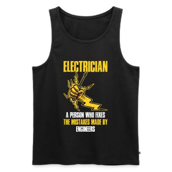 Electrician Definition Electrician Gift - Men's Premium Organic Tank Top - black - Front - AI Model Male 178 light (178cm)