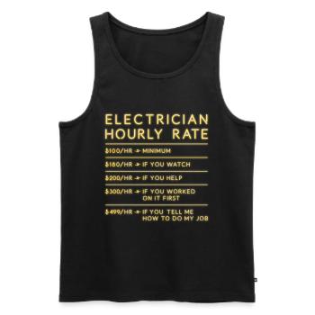 Electrician Hourly Rate Electrician Gift - Men's Premium Organic Tank Top - black - Front - AI Model Male 178 light (178cm)