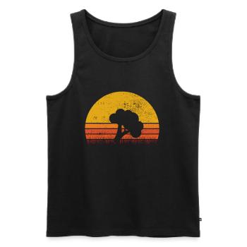 Broccoli Vegan Lover Retro Healthy Gift idea - Men's Premium Organic Tank Top - black - Front - AI Model Male 178 light (178cm)