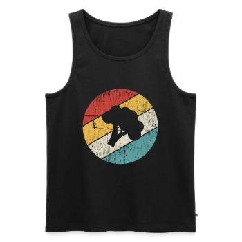 Broccoli Vegan Lover Retro Healthy Gift idea - Men's Premium Organic Tank Top - black - Front - AI Model Male 178 light (178cm)