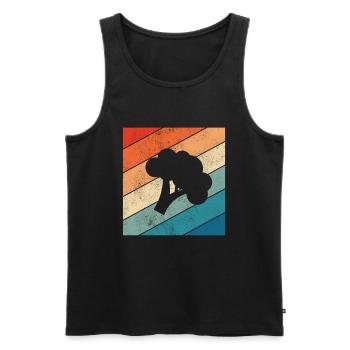 Broccoli Vegan Lover Retro Healthy Gift idea - Men's Premium Organic Tank Top - black - Front - AI Model Male 178 light (178cm)