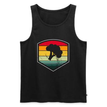 Broccoli Vegan Lover Retro Healthy Gift idea - Men's Premium Organic Tank Top - black - Front - AI Model Male 178 light (178cm)