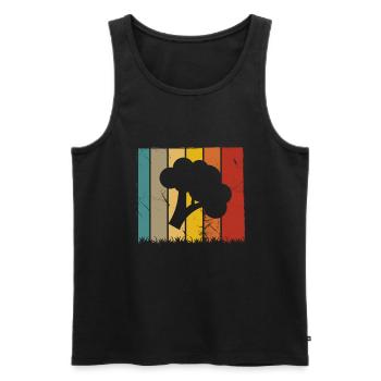 Broccoli Vegan Lover Retro Healthy Gift idea - Men's Premium Organic Tank Top - black - Front - AI Model Male 178 light (178cm)