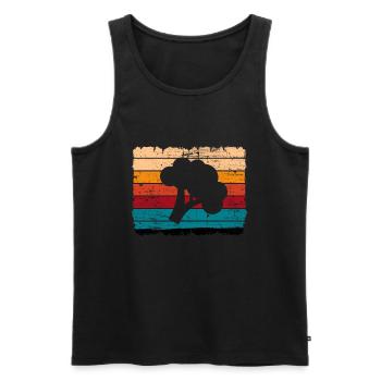 Broccoli Vegan Lover Retro Healthy Gift idea - Men's Premium Organic Tank Top - black - Front - AI Model Male 178 light (178cm)