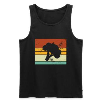 Broccoli Vegan Lover Retro Healthy Gift idea - Men's Premium Organic Tank Top - black - Front - AI Model Male 178 light (178cm)