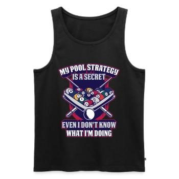 My Pool Strategy Billard Geschenk - Männer Premium Bio Tank Top - Schwarz - Vorne - Michal (187cm)