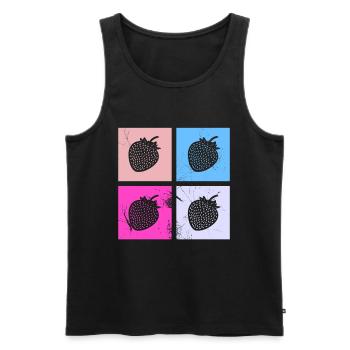 Strawberry Fruit Lover Retro Healthy Gift idea - Männer Premium Bio Tank Top - Schwarz - Vorne - AI Model Male 178 light (178cm)