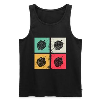 Strawberry Fruit Lover Retro Healthy Gift idea - Männer Premium Bio Tank Top - Schwarz - Vorne - AI Model Male 178 light (178cm)
